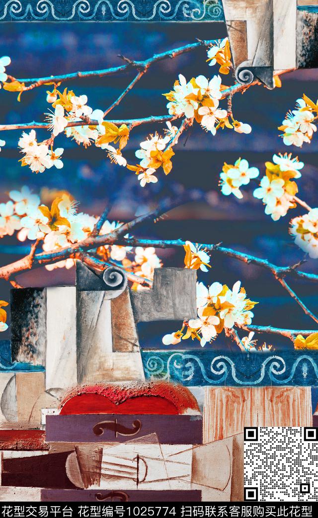 数码华亿平台民族风定位花数码印花华亿平台下载（图片编号: 1025774） - 瓦栏（Walan）