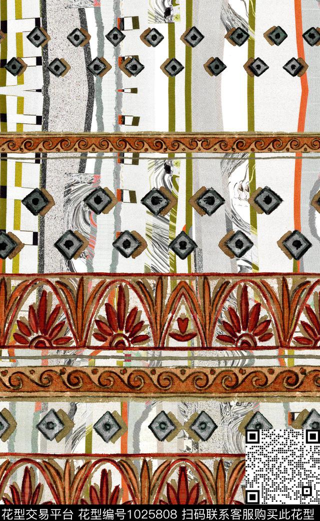 数码华亿平台民族风定位花数码印花华亿平台下载（图片编号: 1025808） - 瓦栏（Walan）