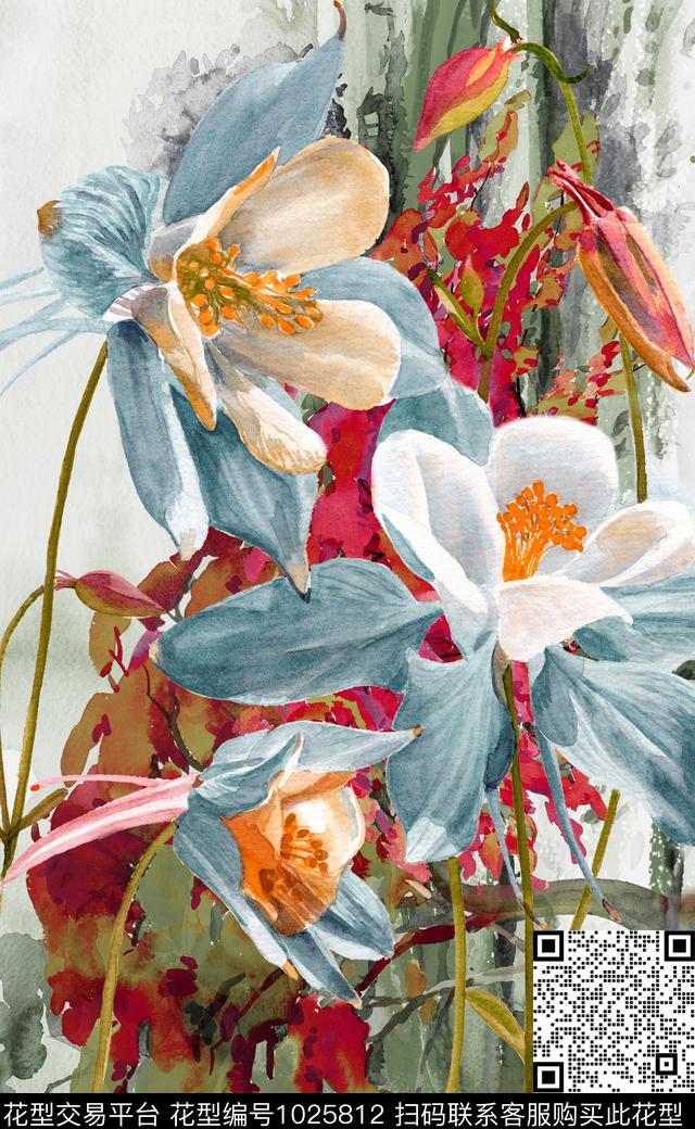 大花数码华亿平台定位花数码印花华亿平台下载（图片编号: 1025812） - 瓦栏（Walan）