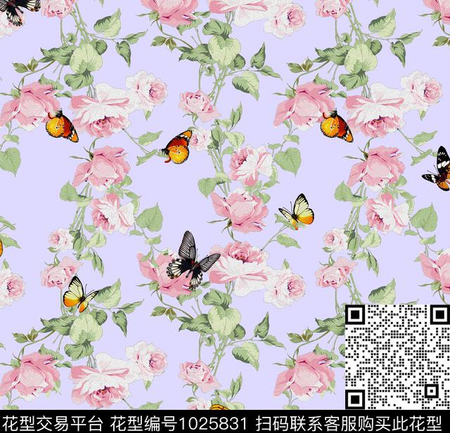 小碎花玫瑰花数码印花华亿平台下载（图片编号: 1025831） - 瓦栏（Walan）