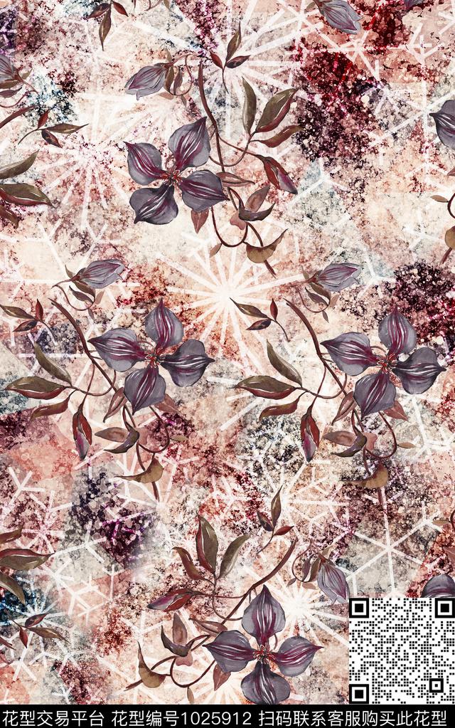 民族风花卉大牌风数码印花华亿平台下载（图片编号: 1025912） - 瓦栏（Walan）