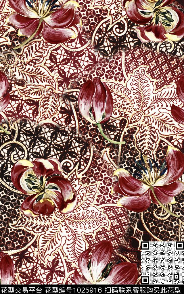 民族风佩斯利大牌风数码印花华亿平台下载（图片编号: 1025916） - 瓦栏（Walan）