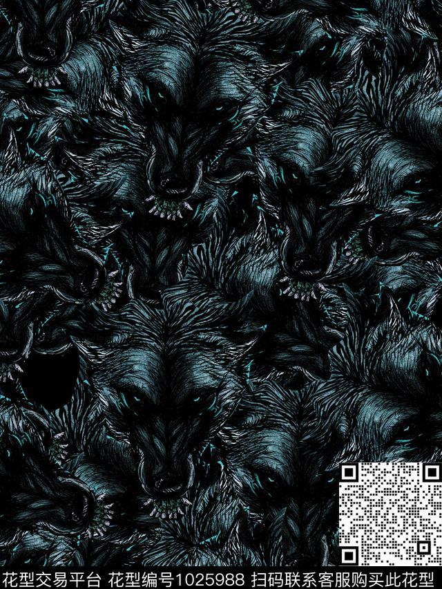 抽象男装复古数码印花华亿平台下载（图片编号: 1025988） - 瓦栏（Walan）