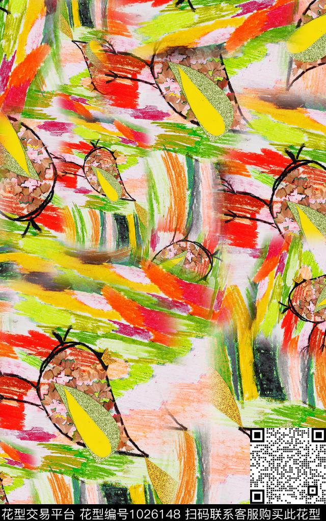 数码华亿平台线条笔触数码印花华亿平台下载（图片编号: 1026148） - 瓦栏（Walan）