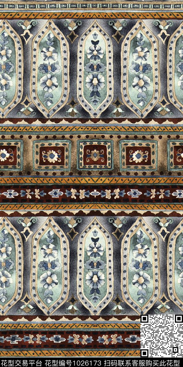 民族风定位花花卉数码印花华亿平台下载（图片编号: 1026173） - 瓦栏（Walan）