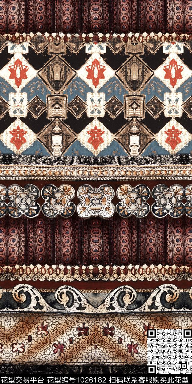 民族风定位花花卉数码印花华亿平台下载（图片编号: 1026182） - 瓦栏（Walan）