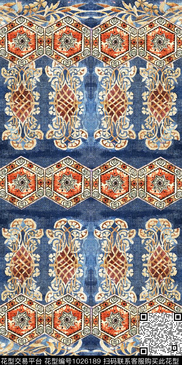 民族风定位花花卉数码印花华亿平台下载（图片编号: 1026189） - 瓦栏（Walan）
