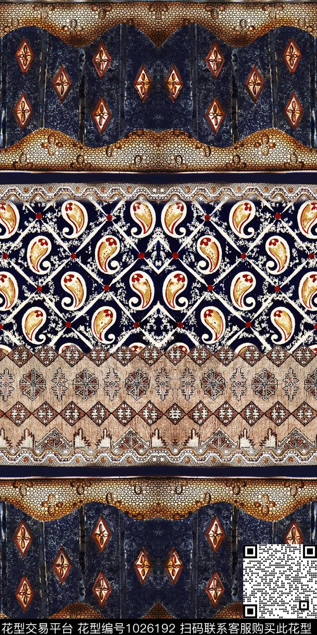 民族风定位花花卉数码印花华亿平台下载（图片编号: 1026192） - 瓦栏（Walan）