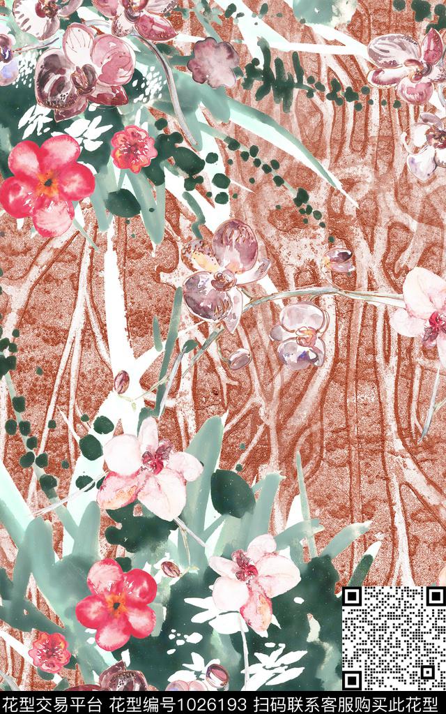 数码华亿平台民族风花卉数码印花华亿平台下载（图片编号: 1026193） - 瓦栏（Walan）