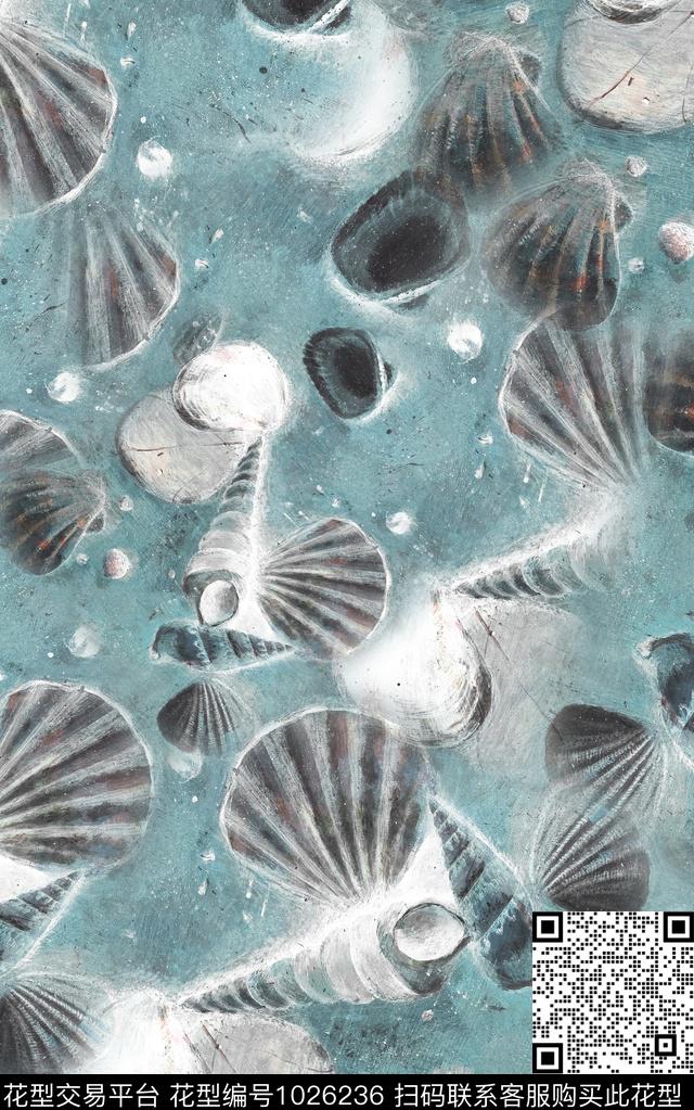 肌理笔触手绘花卉数码印花华亿平台下载（图片编号: 1026236） - 瓦栏（Walan）