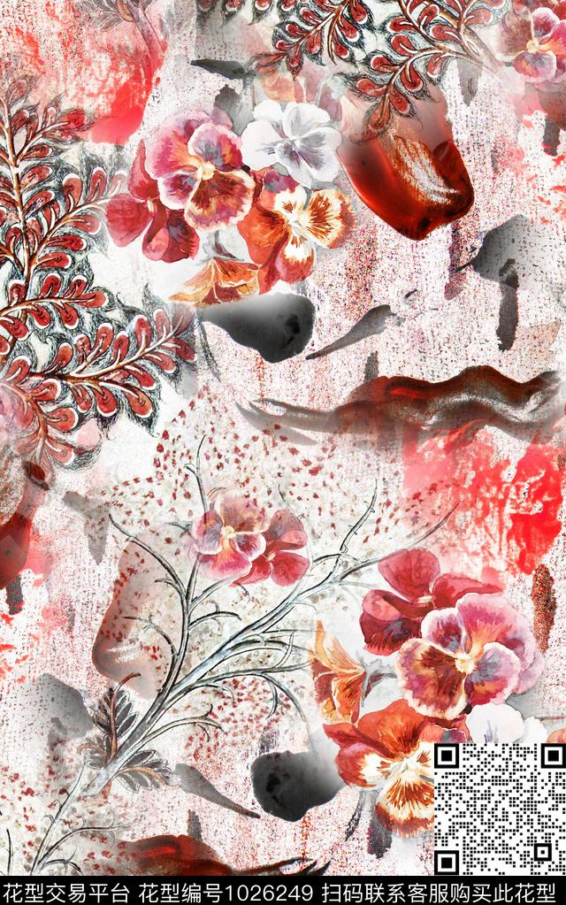数码华亿平台民族风花卉数码印花华亿平台下载（图片编号: 1026249） - 瓦栏（Walan）