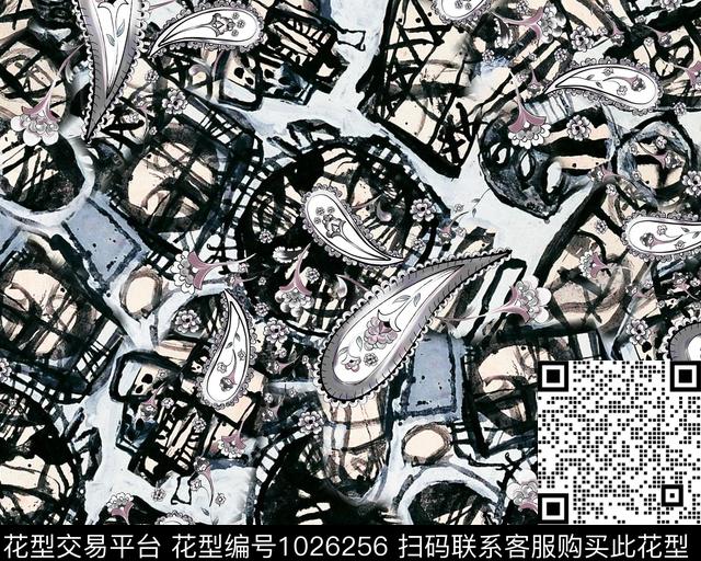 民族风佩斯利大牌风数码印花华亿平台下载（图片编号: 1026256） - 瓦栏（Walan）