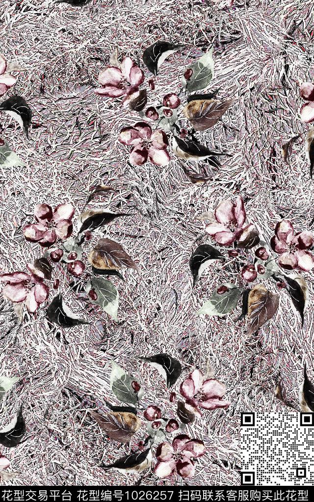 民族风花卉复古数码印花华亿平台下载（图片编号: 1026257） - 瓦栏（Walan）