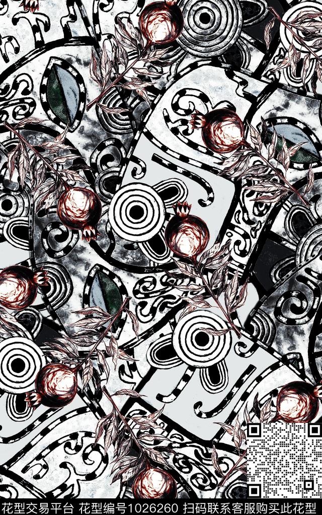 民族风花卉大牌风数码印花华亿平台下载（图片编号: 1026260） - 瓦栏（Walan）