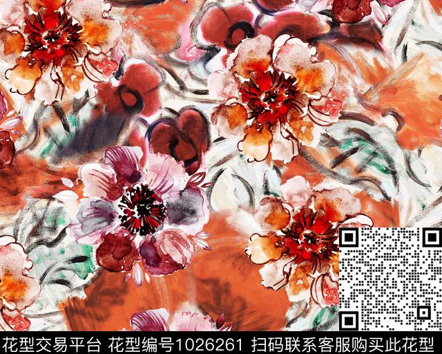 民族风花卉大牌风数码印花华亿平台下载（图片编号: 1026261） - 瓦栏（Walan）