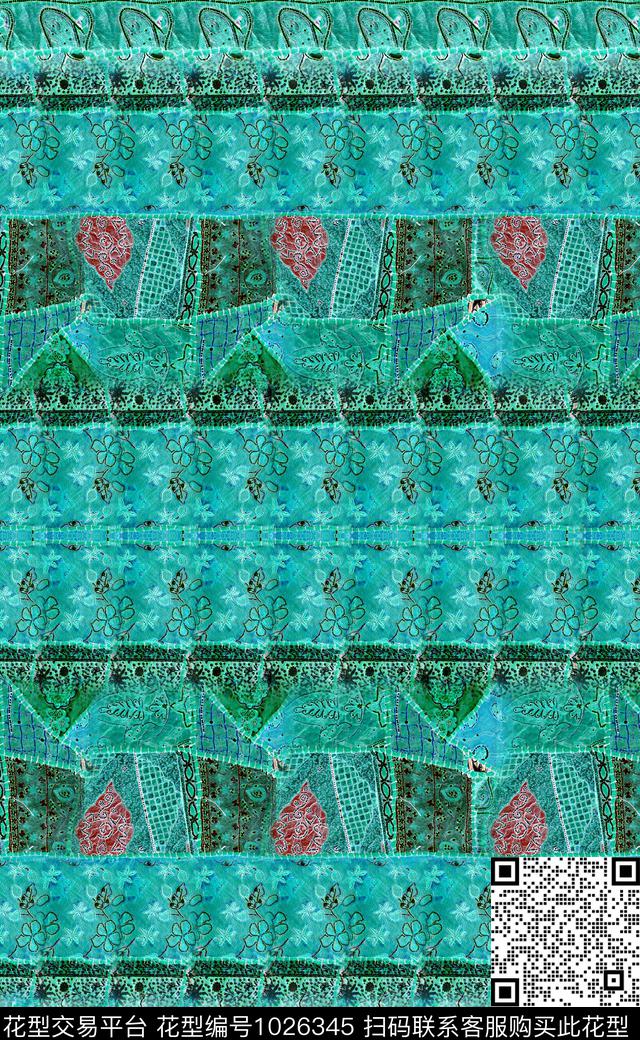 数码华亿平台民族风定位花数码印花华亿平台下载（图片编号: 1026345） - 瓦栏（Walan）