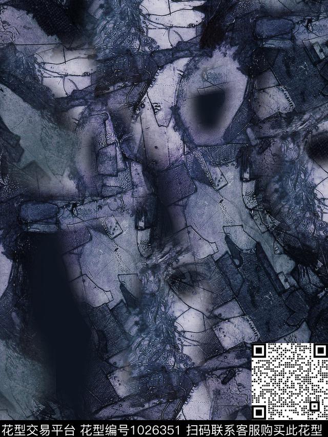 数码华亿平台抽象复古数码印花华亿平台下载（图片编号: 1026351） - 瓦栏（Walan）