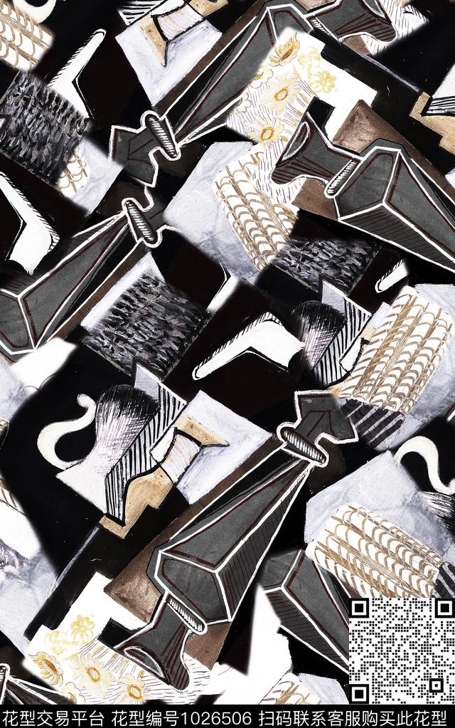 民族风佩斯利几何数码印花华亿平台下载（图片编号: 1026506） - 瓦栏（Walan）