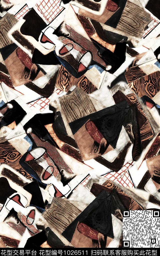 民族风几何复古数码印花华亿平台下载（图片编号: 1026511） - 瓦栏（Walan）