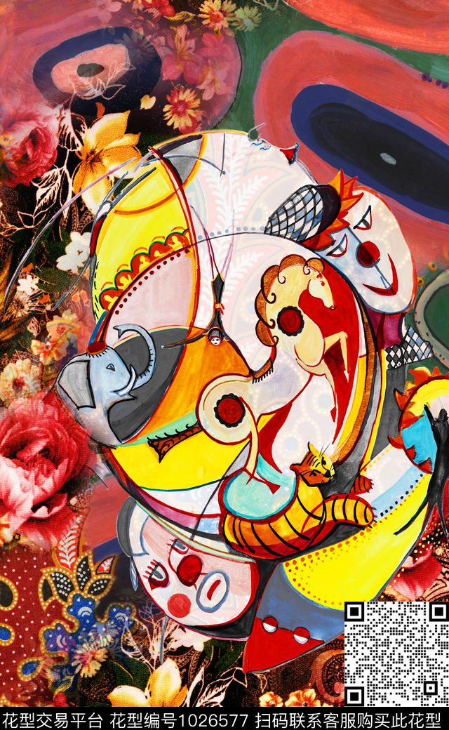 大花深圳民族风数码印花华亿平台下载（图片编号: 1026577） - 瓦栏（Walan）