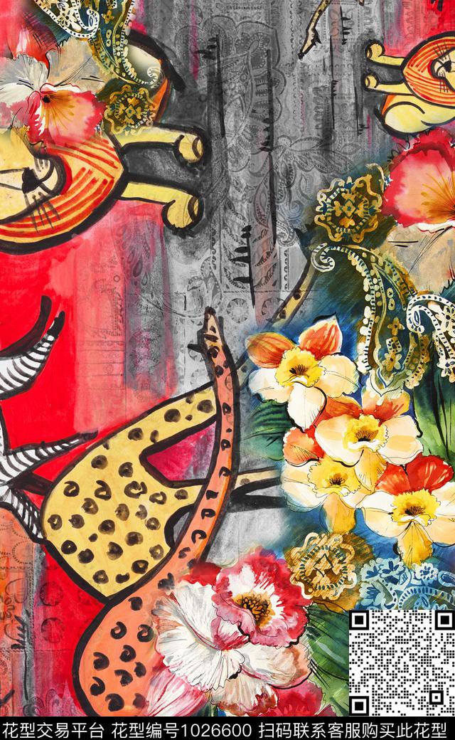 大花深圳民族风数码印花华亿平台下载（图片编号: 1026600） - 瓦栏（Walan）