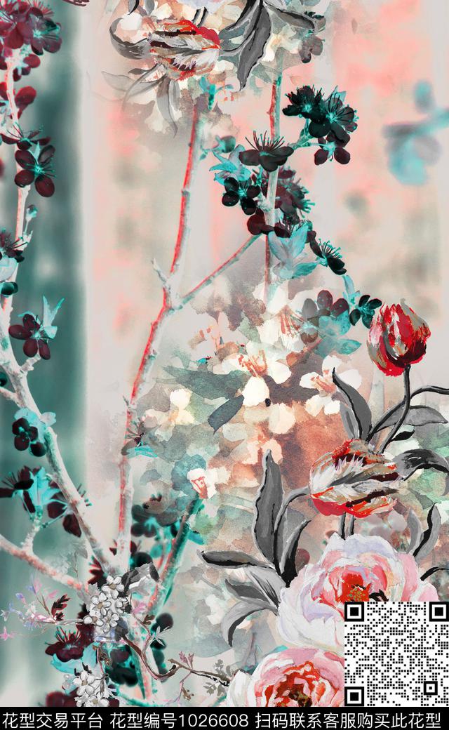 民族风定位花花卉数码印花华亿平台下载（图片编号: 1026608） - 瓦栏（Walan）