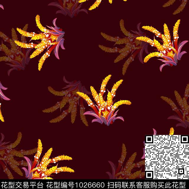 数码华亿平台黑底花卉民族风数码印花华亿平台下载（图片编号: 1026660） - 瓦栏（Walan）