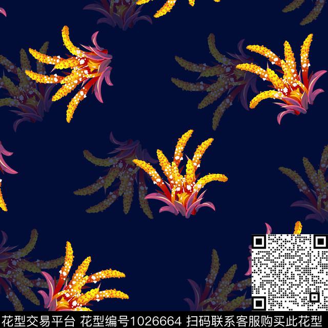 数码华亿平台黑底花卉民族风数码印花华亿平台下载（图片编号: 1026664） - 瓦栏（Walan）