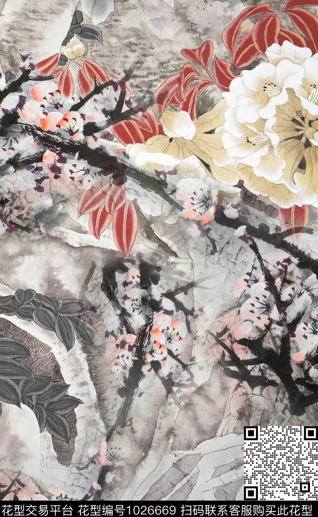 民族风定位花花卉数码印花华亿平台下载（图片编号: 1026669） - 瓦栏（Walan）
