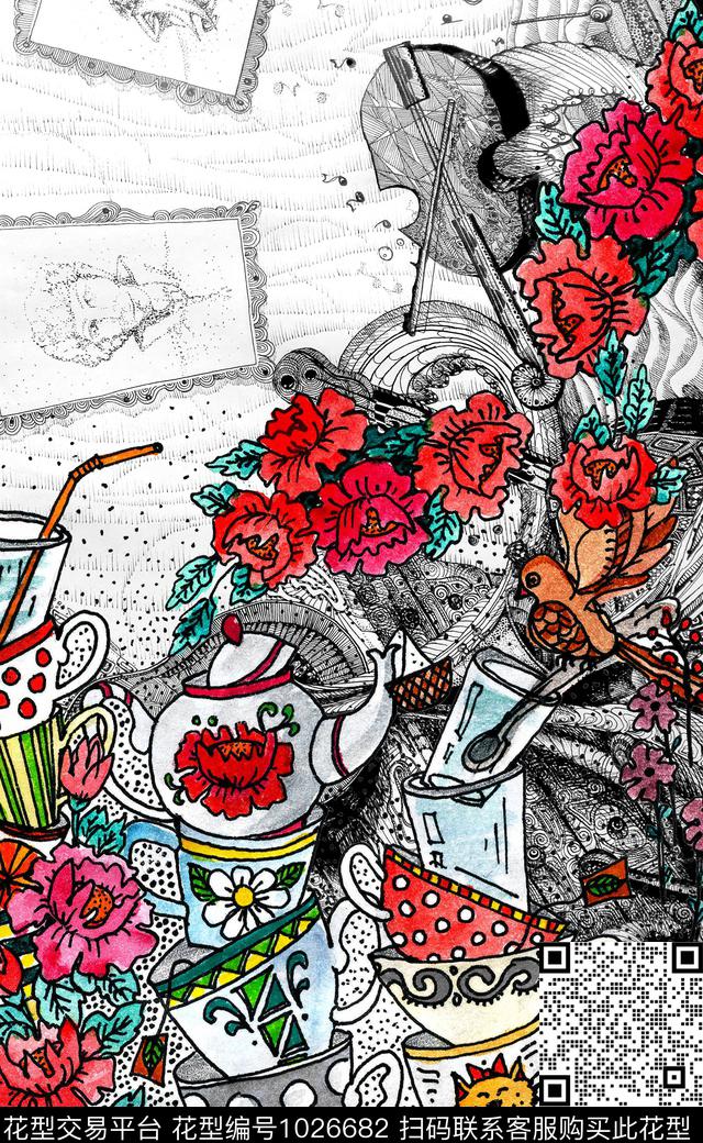 大花深圳民族风数码印花华亿平台下载（图片编号: 1026682） - 瓦栏（Walan）