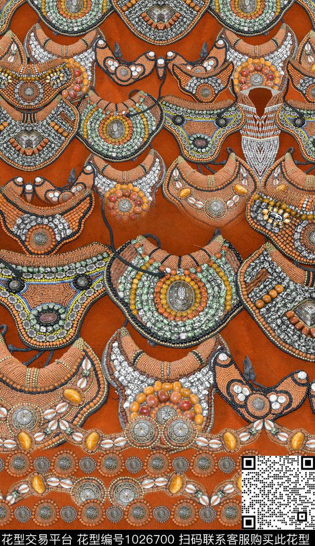 民族风线条几何数码印花华亿平台下载（图片编号: 1026700） - 瓦栏（Walan）