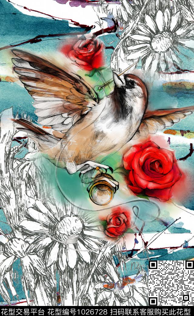 民族风线条几何数码印花华亿平台下载（图片编号: 1026728） - 瓦栏（Walan）