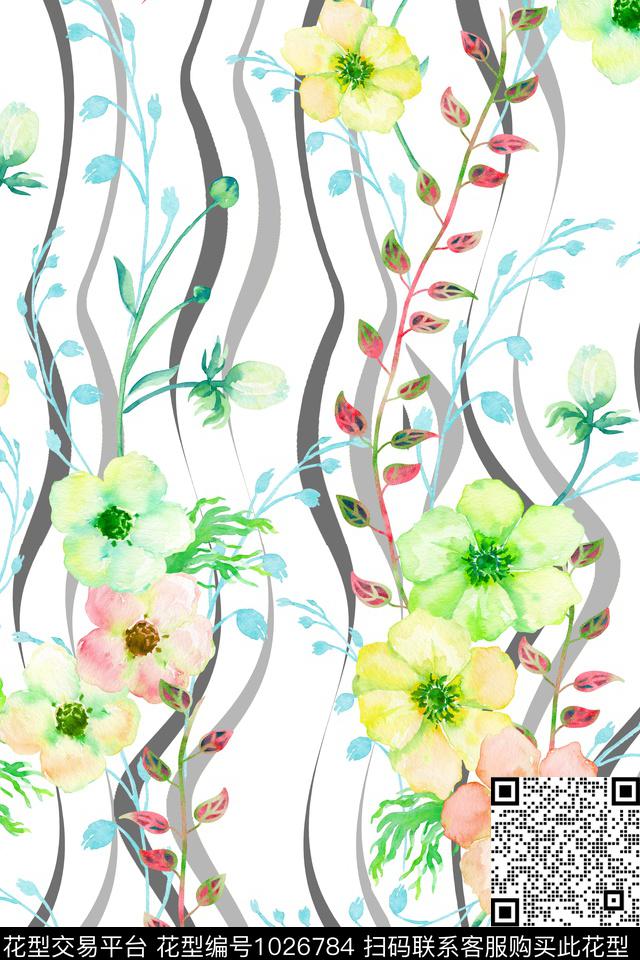 条纹素雅春夏华亿平台数码印花华亿平台下载（图片编号: 1026784） - 瓦栏（Walan）