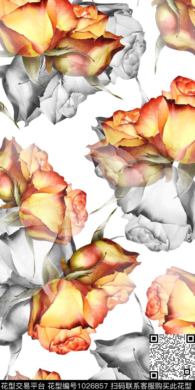 淑女数码华亿平台复古数码印花华亿平台下载（图片编号: 1026857） - 瓦栏（Walan）