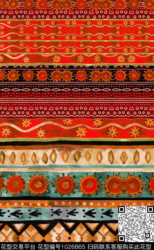 数码华亿平台几何定位民族风数码印花华亿平台下载（图片编号: 1026865） - 瓦栏（Walan）