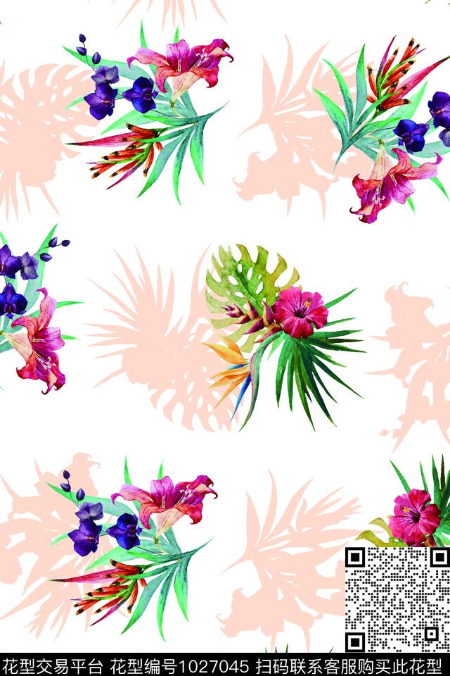 数码华亿平台小碎花月季花数码印花华亿平台下载（图片编号: 1027045） - 瓦栏（Walan）
