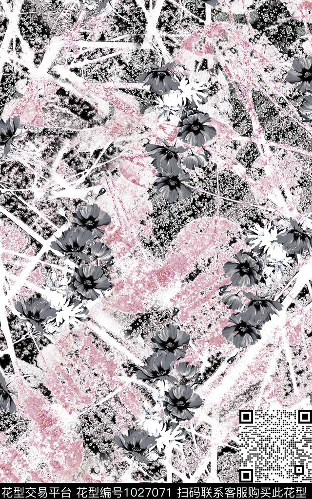 民族风花卉复古数码印花华亿平台下载（图片编号: 1027071） - 瓦栏（Walan）