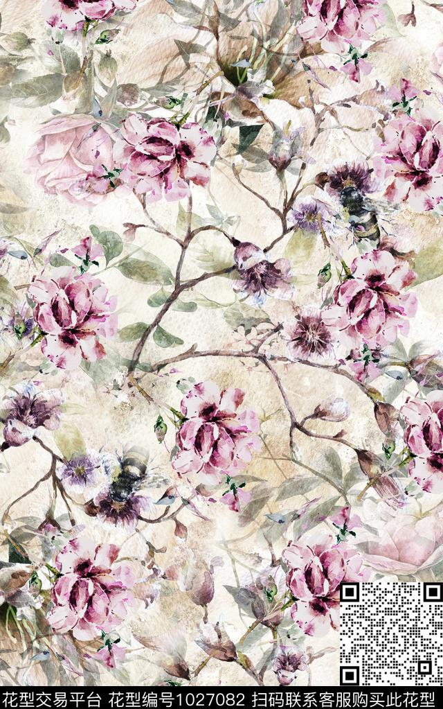 民族风花卉大牌风数码印花华亿平台下载（图片编号: 1027082） - 瓦栏（Walan）