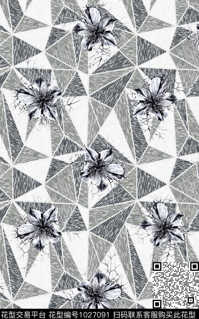 民族风佩斯利几何数码印花华亿平台下载（图片编号: 1027091） - 瓦栏（Walan）