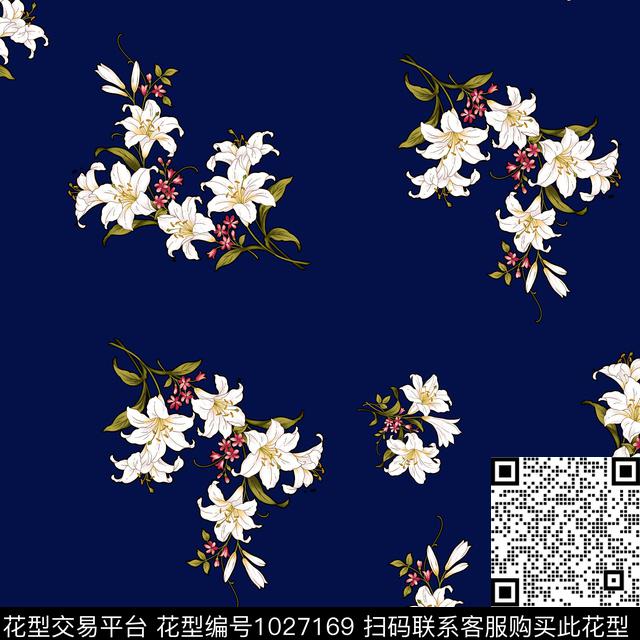 数码华亿平台黑底花卉民族风数码印花华亿平台下载（图片编号: 1027169） - 瓦栏（Walan）