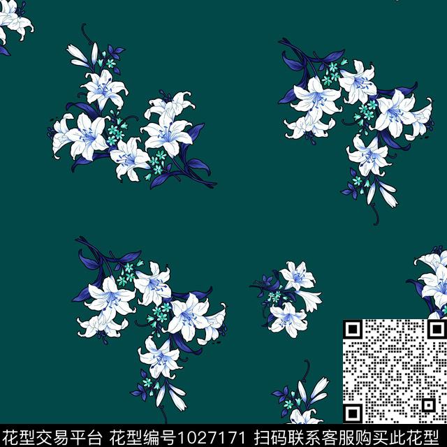 数码华亿平台黑底花卉民族风数码印花华亿平台下载（图片编号: 1027171） - 瓦栏（Walan）