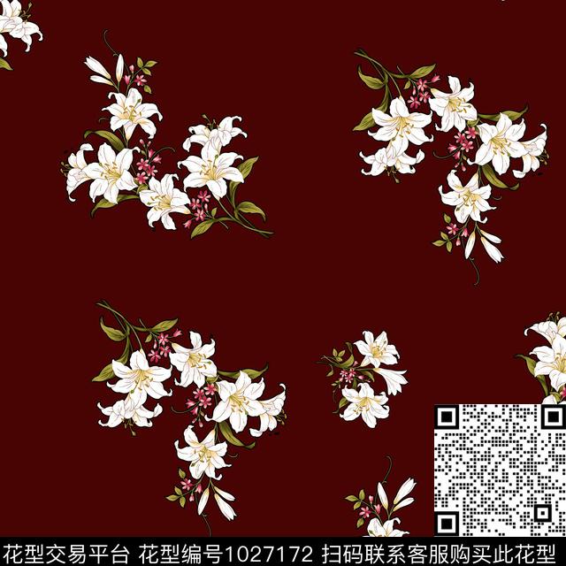 数码华亿平台黑底花卉民族风数码印花华亿平台下载（图片编号: 1027172） - 瓦栏（Walan）