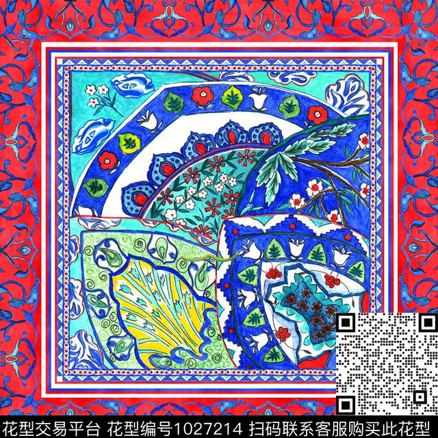 数码华亿平台大牌风方巾数码印花华亿平台下载（图片编号: 1027214） - 瓦栏（Walan）