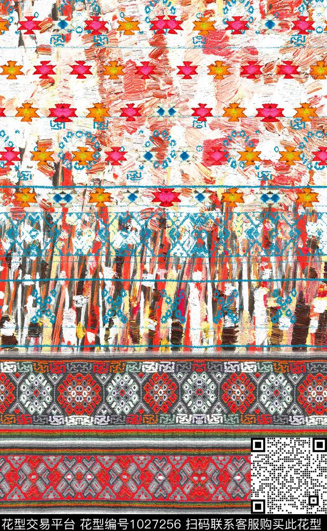 数码华亿平台民族风定位花数码印花华亿平台下载（图片编号: 1027256） - 瓦栏（Walan）