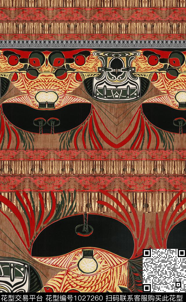 数码华亿平台民族风定位花数码印花华亿平台下载（图片编号: 1027260） - 瓦栏（Walan）