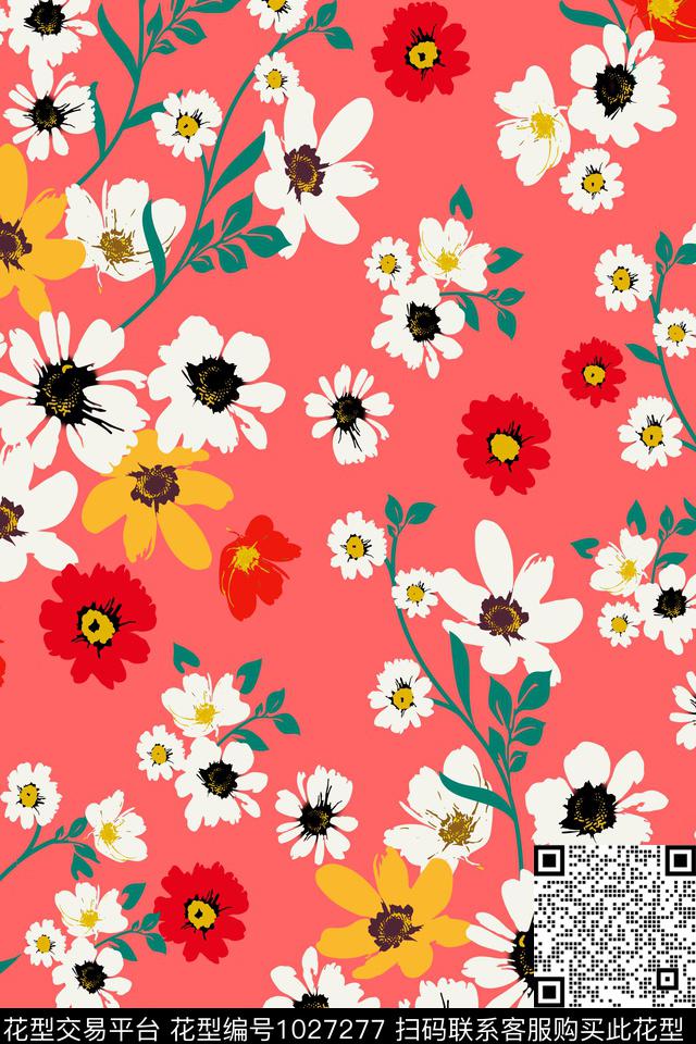 小碎花花卉女装传统印花华亿平台下载（图片编号: 1027277） - 瓦栏（Walan）