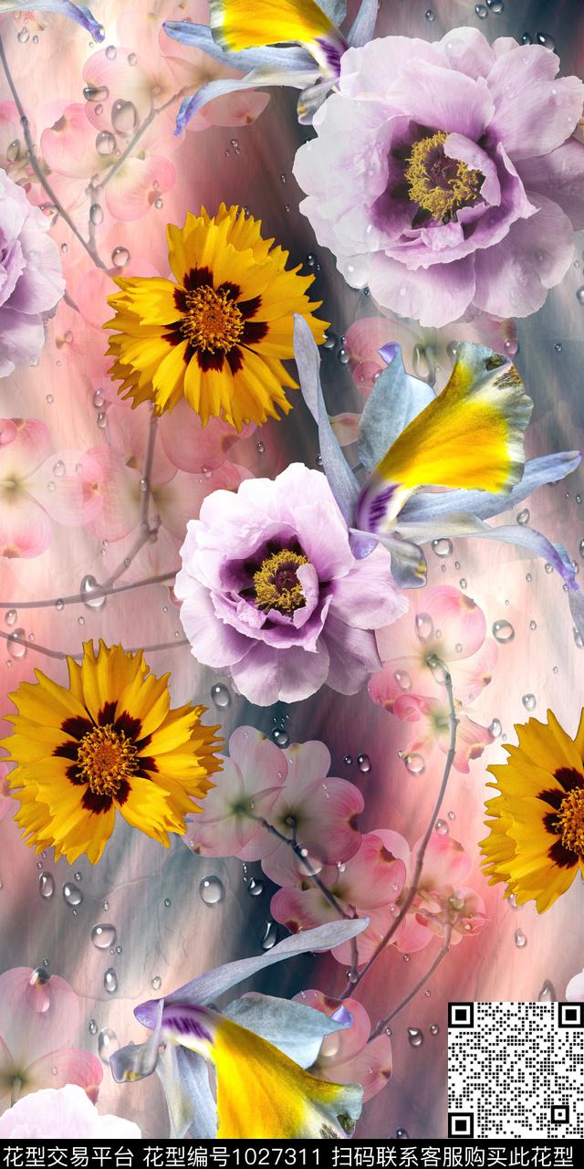 数码华亿平台花卉女装数码印花华亿平台下载（图片编号: 1027311） - 瓦栏（Walan）