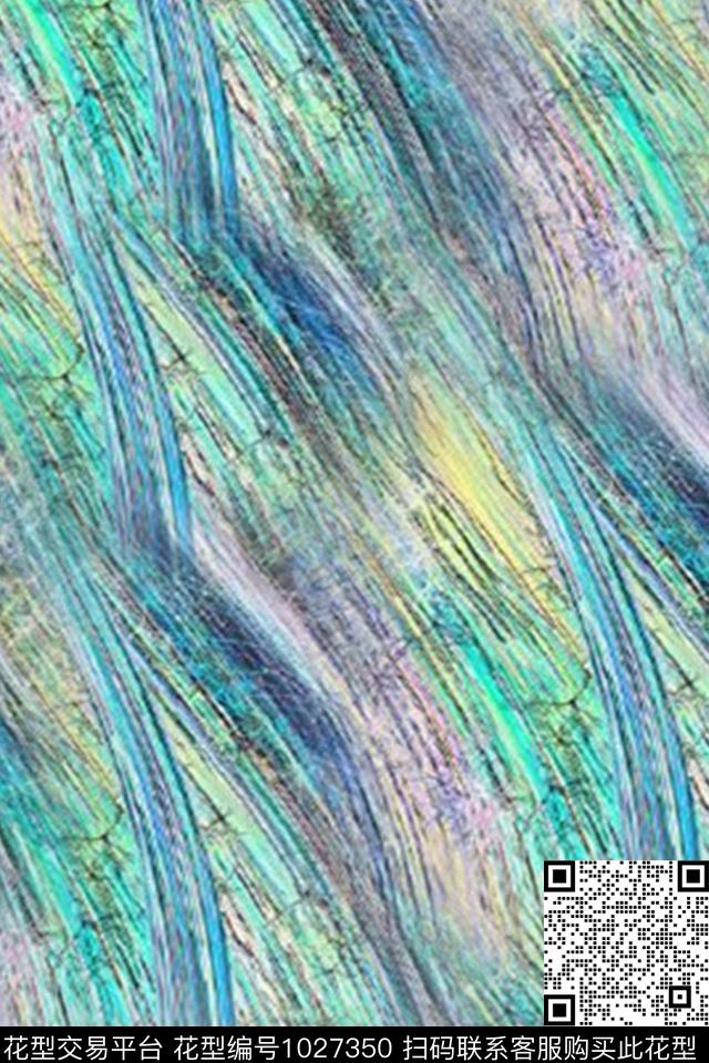 线条花卉印花数码印花华亿平台下载（图片编号: 1027350） - 瓦栏（Walan）