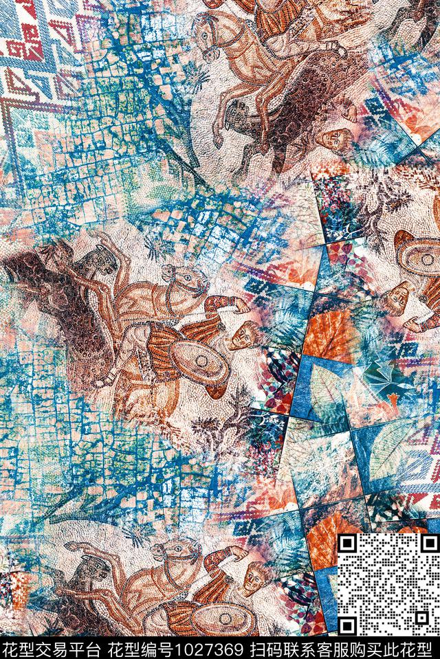 数码华亿平台休闲复古数码印花华亿平台下载（图片编号: 1027369） - 瓦栏（Walan）