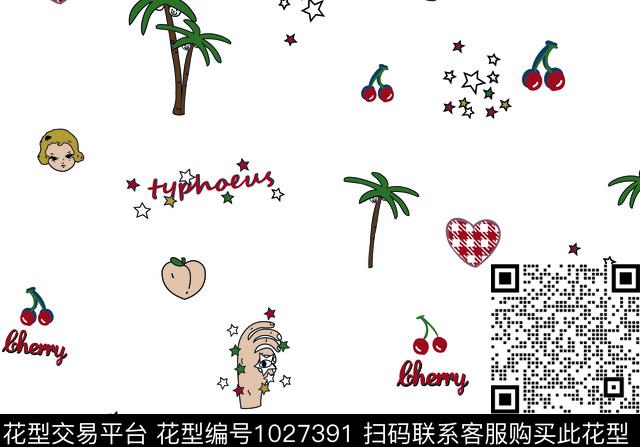 淑女卡通休闲传统印花华亿平台下载（图片编号: 1027391） - 瓦栏（Walan）